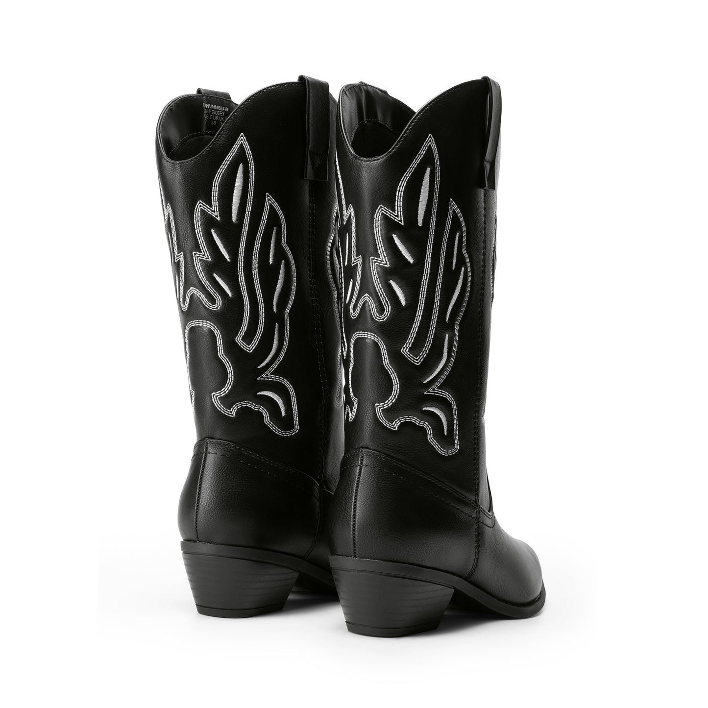 Women's Cowboy Boots Mid Calf Cowgirl Boots Embroidery Stitched Western Boots
