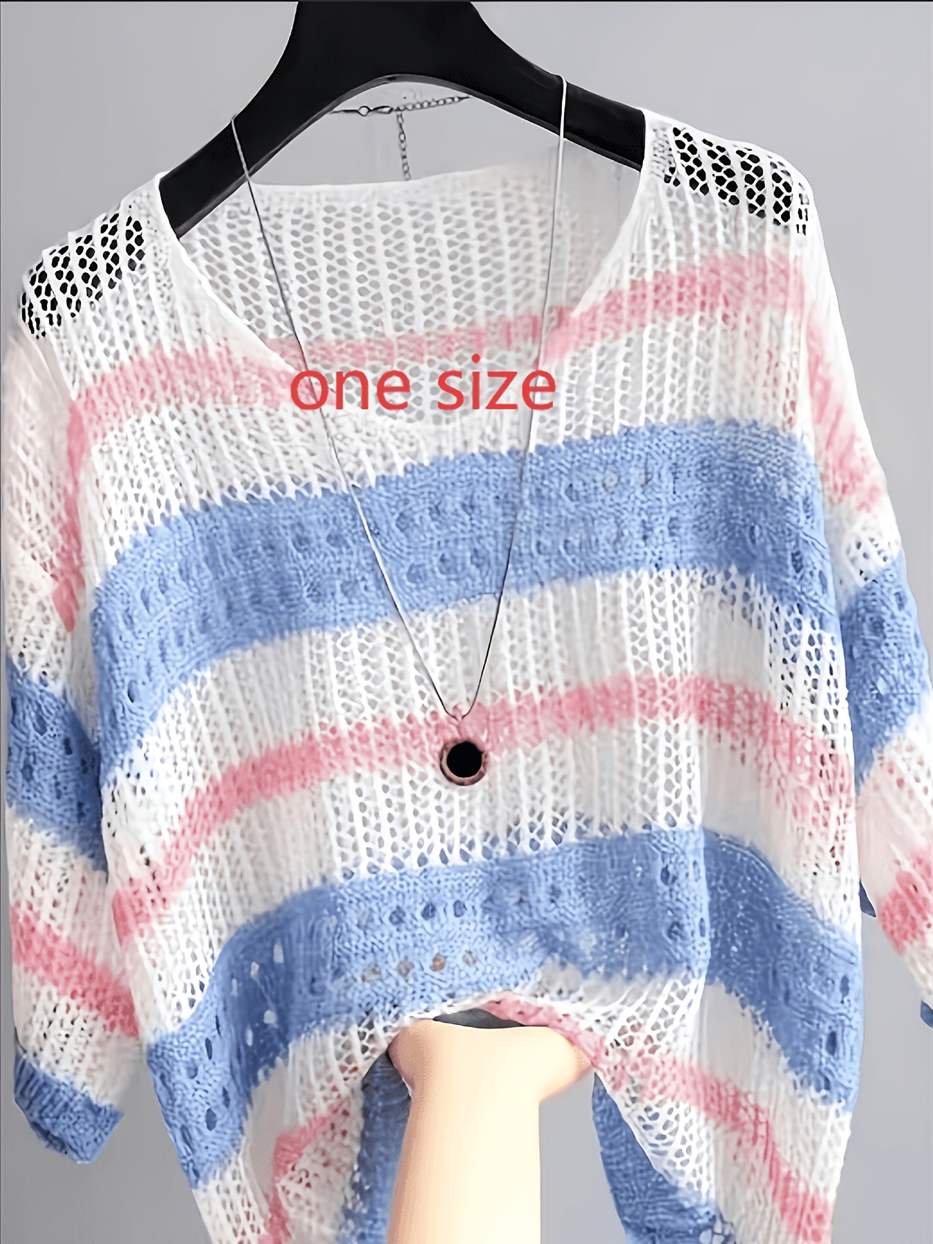 Summer Elegant Loose Hollow Sunscreen Beach Half-Sleeve Smock