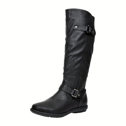 Knee High Faux Fur-Lined Winter Boots - Women's Fall Tall Boots