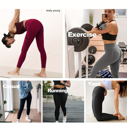 Women's Yoga Pants, High-Waist Stretchy Tummy Control Leggings, Breathable Athletic Pants for Fitness, Cycling, and Yoga, Suitable for Outdoor Sports
