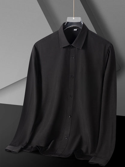 Men'S Long-Sleeve Shirt Made Of, Stretchy And Suitable for Business Attire, Wrinkle-Free Suit Shirt, Casual Short-Sleeve White Work Uniform