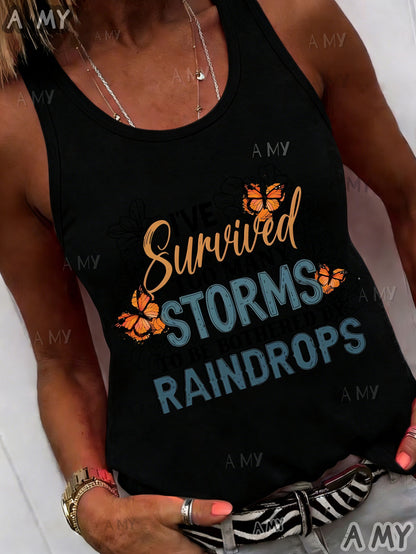 Women's Light Grey Polyester Printed Sleeveless Tank Top - product view 6