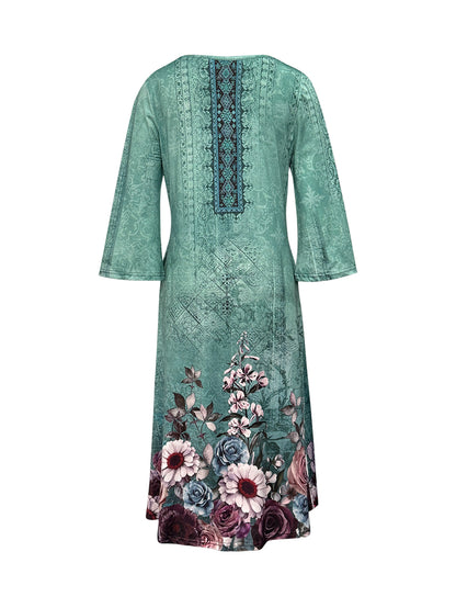New Fashion Seaside Holiday Style Full-body Printed Vest Dress[directional]