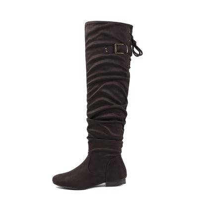 DREAM PAIRS Women's Suede Over The Knee Thigh High Winter Boots, Women shoes, comfortable Walkable Style shoes for women, over-the-knee boots for women, Knee length Autumn Winter Boots
