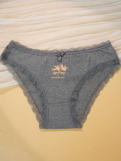 5pcs Women'S Underwear - Soft Breathable Low-Rise Briefs with Contrast Lace Trim, Seamless & Non- Restrictive Design, Light -Friendly Fabric for Everyday &, Comfortable & Stylish Lingerie, Underwear For Women, Underwear For Women High Quality