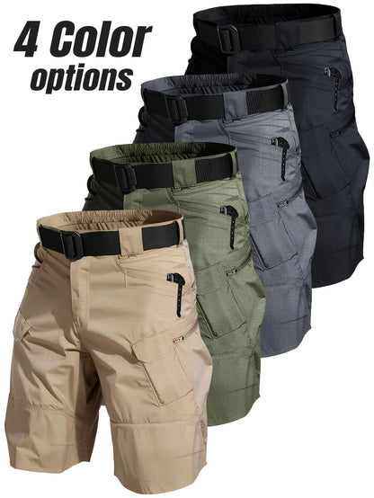 2pcs Summer Outdoor Cargo Shorts for Men, Multi-Pocket Hiking Shorts, Durable, Ripstop, Wear-resistant, Good for Camping, Hunting, Fishing, Summer Outdoor Activies and Daily Wear