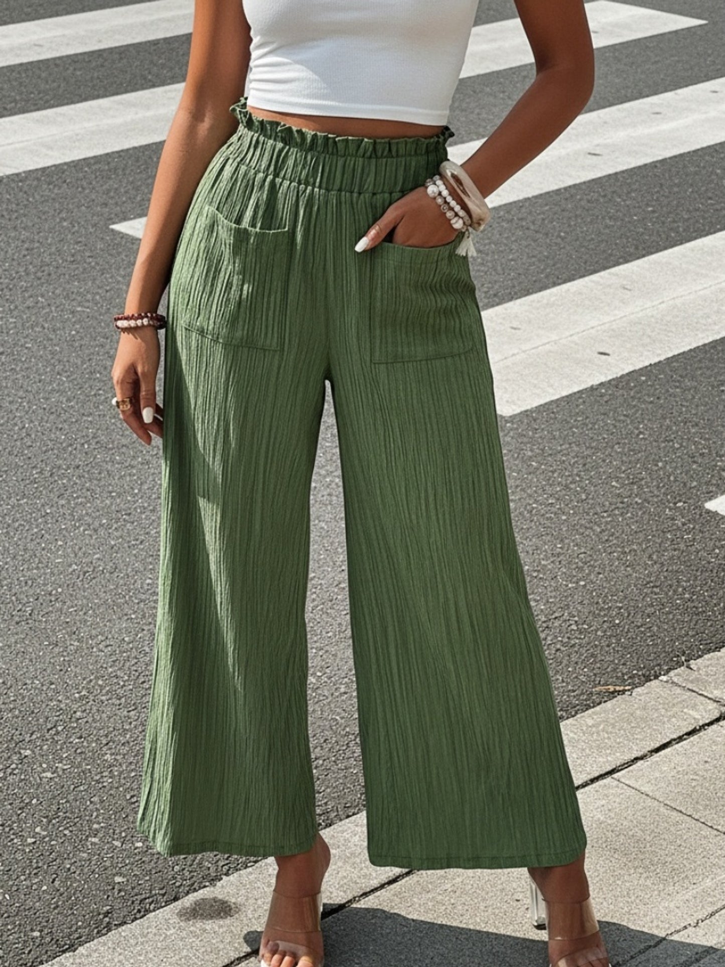 Women'S Home Solid Color Casual Straight Leg Pants for All Seasons. Fashionable And Comfortable