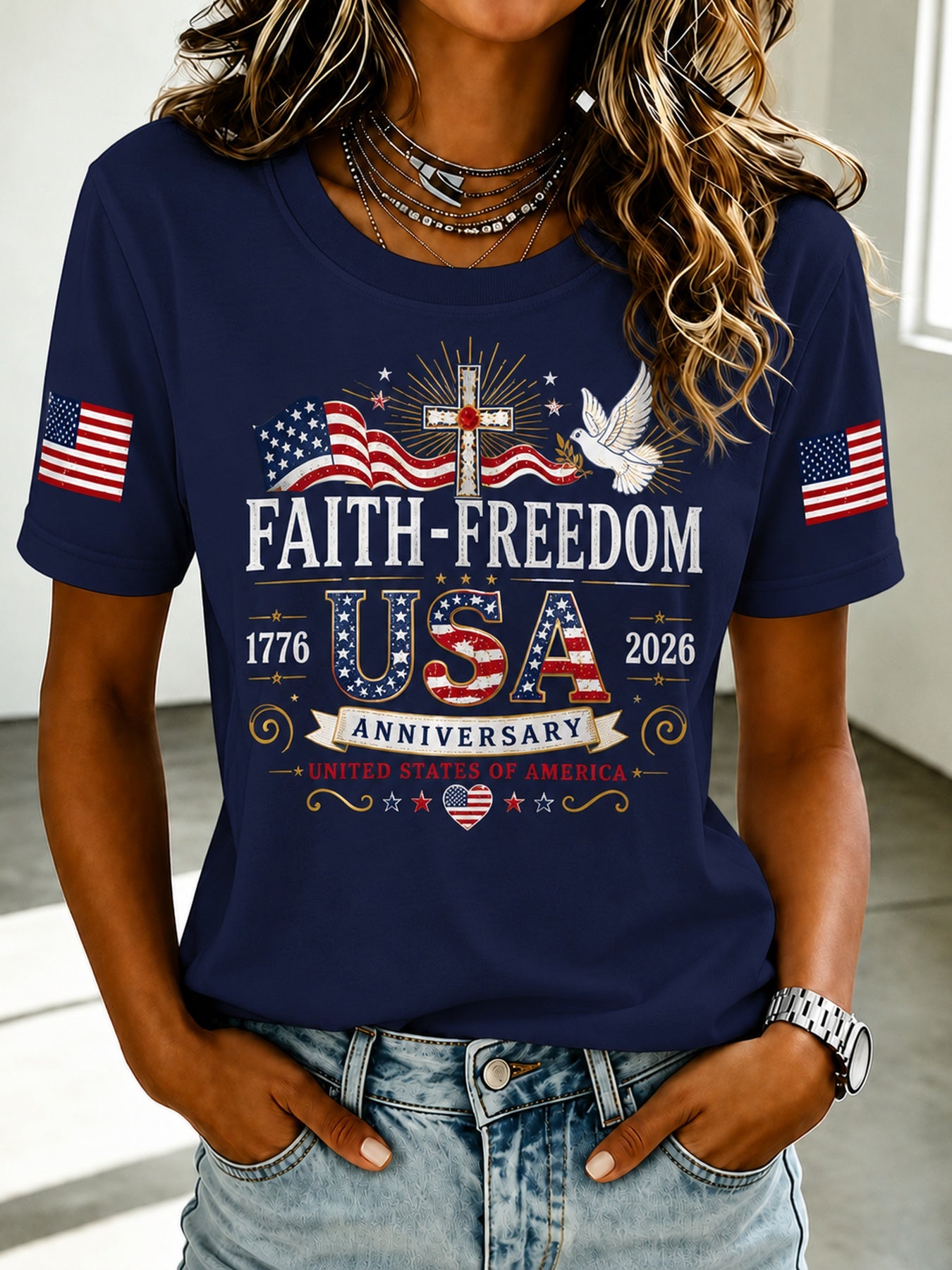 Nixeci Men's 100% Cotton Vintage T-Shirt with Cross Dove Flag Print - Soft Stretch Crew Neck Short Sleeve Casual Tee Suitable for Father's Day Gifts, Football Parties, Daily Wear & Independence Day Events, Machine Washable Year-Round Top
