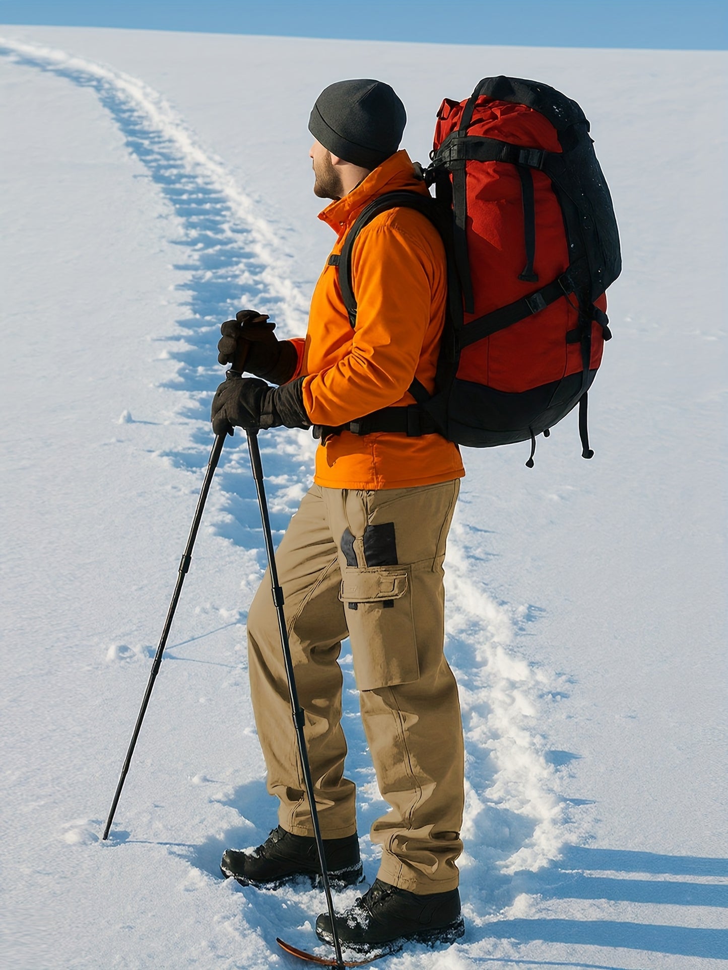 Men's Heavy-Duty Tactical Winter Pants - Thickened Insulated Work Pants with Multi-Pocket Design, MOLLE System Compatible for Hiking, Hunting, Construction - All-Season Outdoor Pants, Winter Work Pants for Men, Mens Winter Pants, Baggy Snow Pants