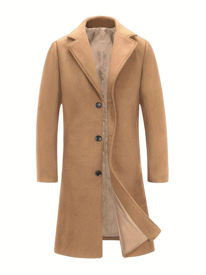 Men's Versatile Wool Blend Single-Breasted Coat Everyday 285