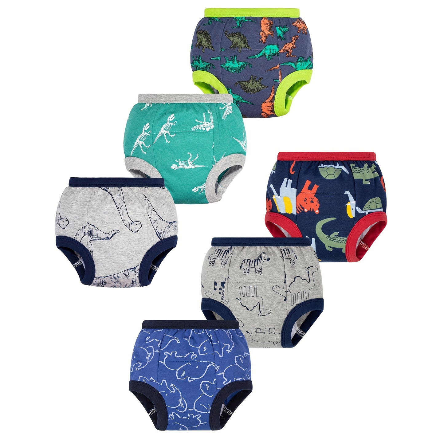 6-Pack Toddler Potty Training Pants, 100% Cotton Soft and Absorbent Training Underwear for Boys, Ages 12 Months to 5 Years