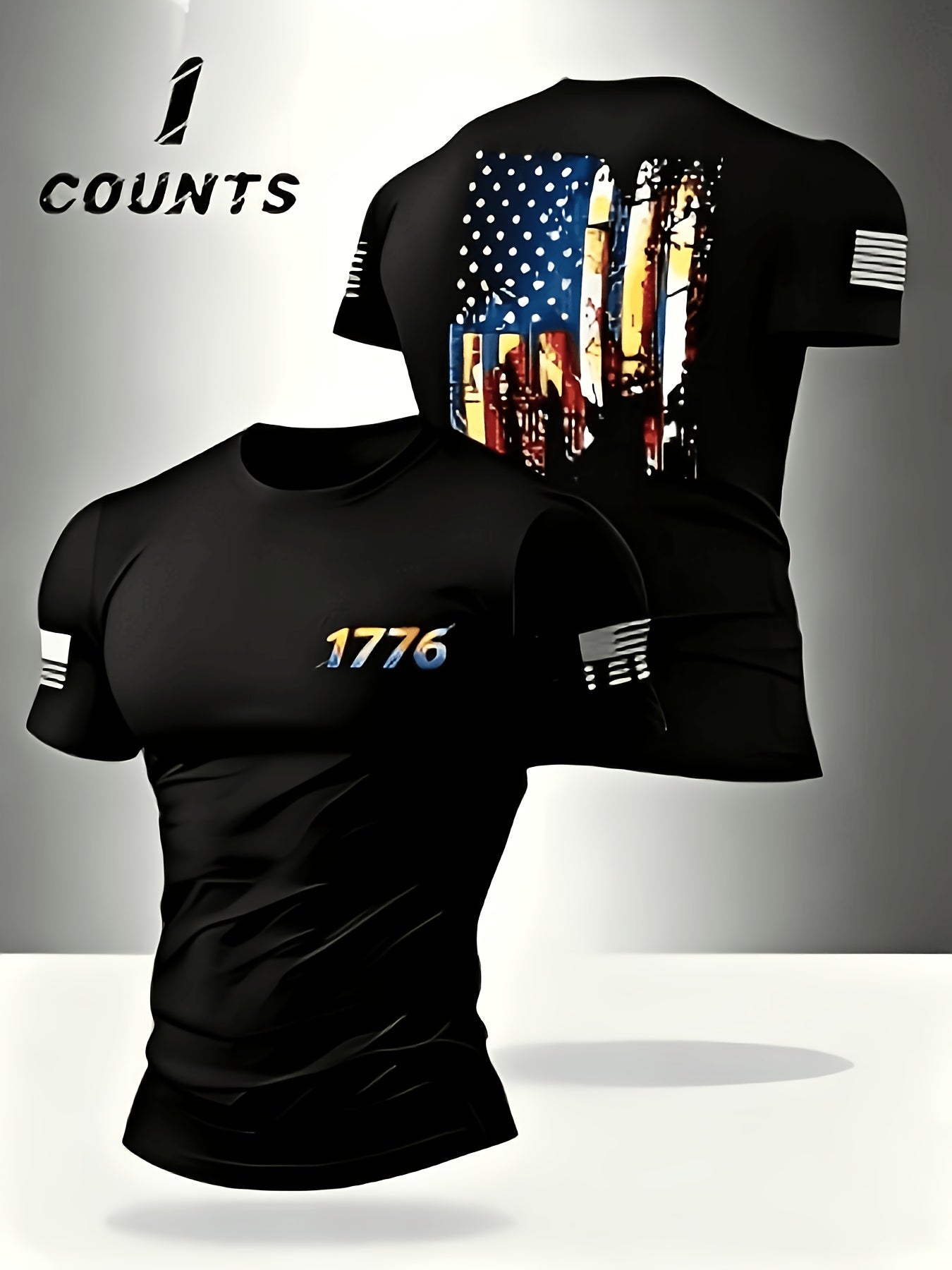 Men'S Round Neck Short Sleeve T-Shirt Suitable for Summer Casual Sports