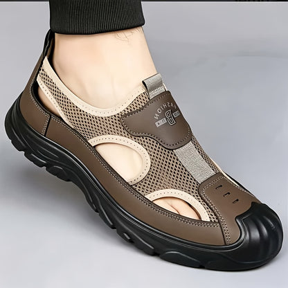 Men's Lightweight Breathable Slip- Sandals with Hollow Sole Technology - Low-Cut Sole & Upper, Round Toe Beach Sneakers Suitable for, Casual Wear, Outdoor Sports - - Comfortable Athletic Footwear