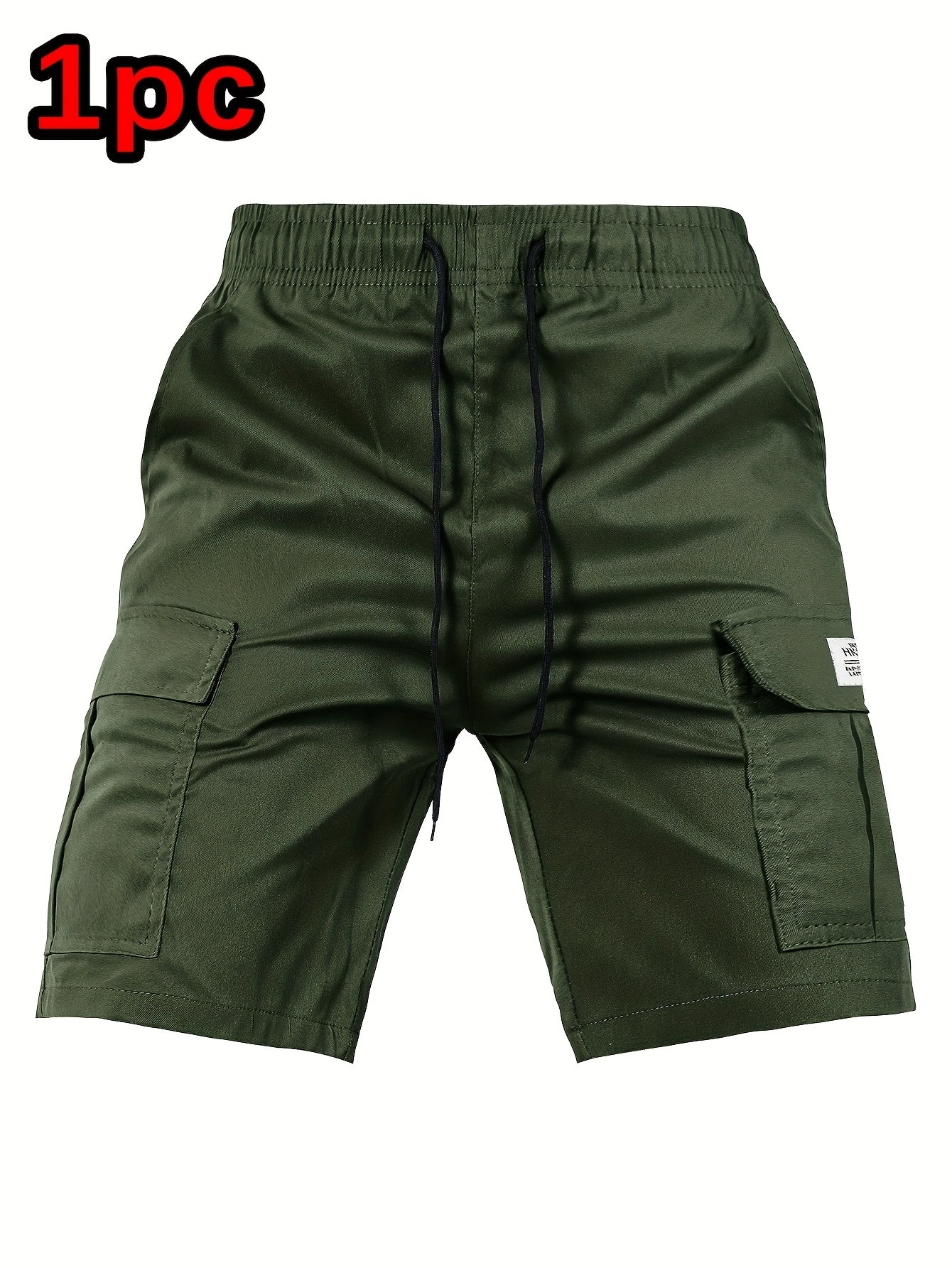 Men's Black Polyester Cargo Shorts - product view 4