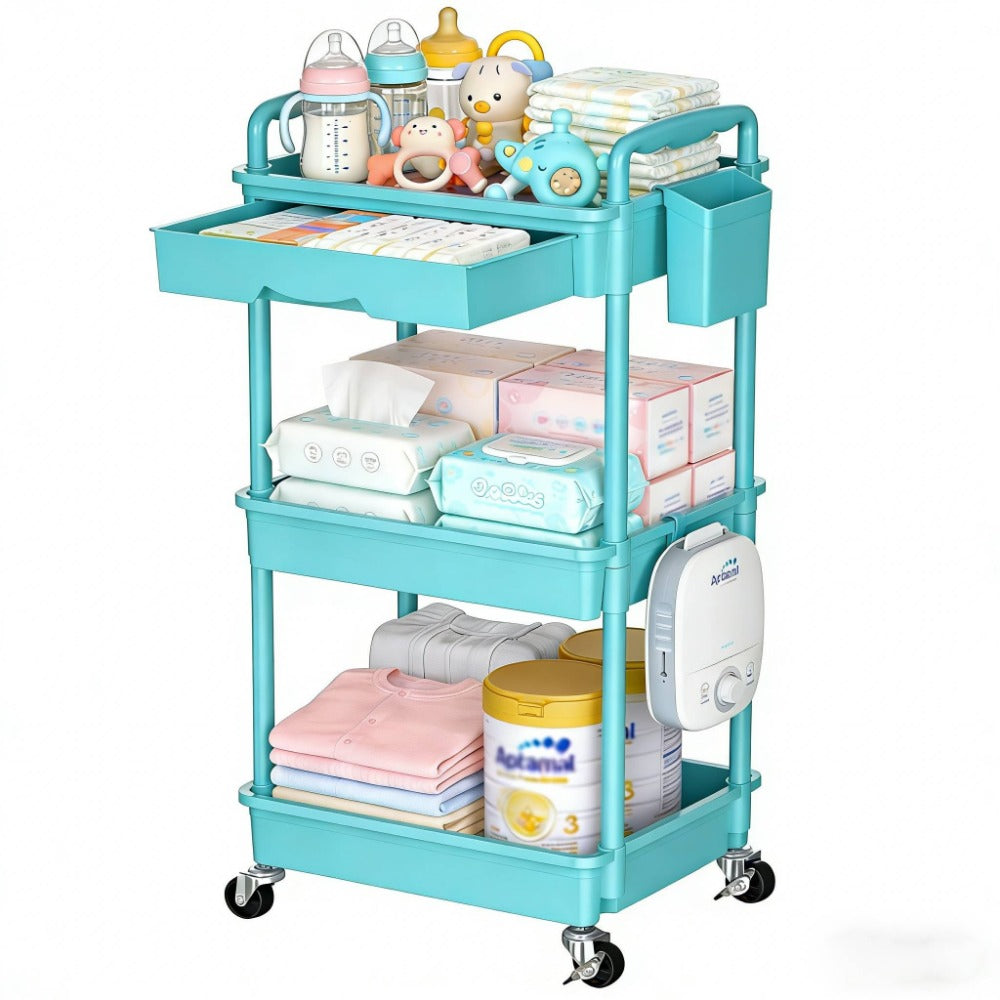 Nursery Storage Cart - Mobile 3-Tier Organizer