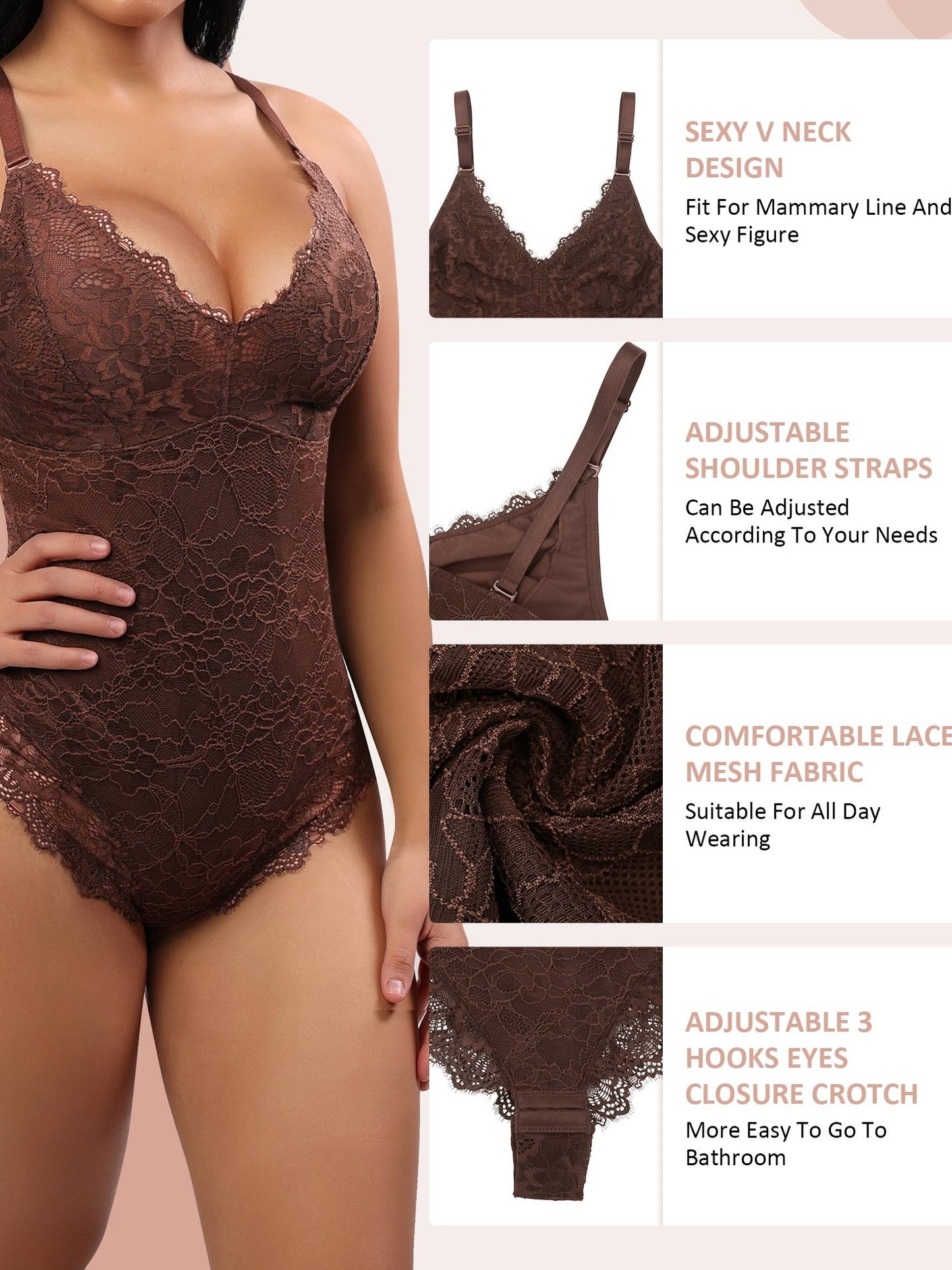 Bodysuit for Women Tummy Control Shapewear V-Neck Sleeveless Tops Backless Camisole Jumpsuit