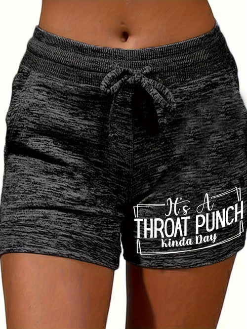 Casual Loose Shorts for Women Featuring a Drawstring And Pockets, Designed with Letter Prints