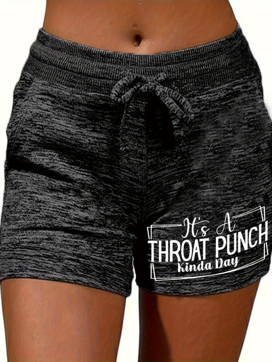 Casual Loose Shorts for Women Featuring a Drawstring And Pockets, Designed with Letter Prints
