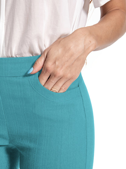 High-Waisted Stretchy Office And Casual Summer Shorts for Women Featuring Front Pockets