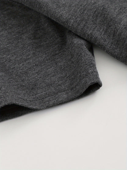 Women's "I Feel Like This" Printed Round Neck Short Sleeve T-Shirt - Soft Casual Gray Tee with Subtle Print, -Line Regular Fit for Spring Summer Fall Layering, Blouses - 180G