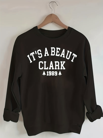 Letter Print Pullover Sweatshirt, Casual Long Sleeve Crew Neck Sweatshirt For Women'S Clothing