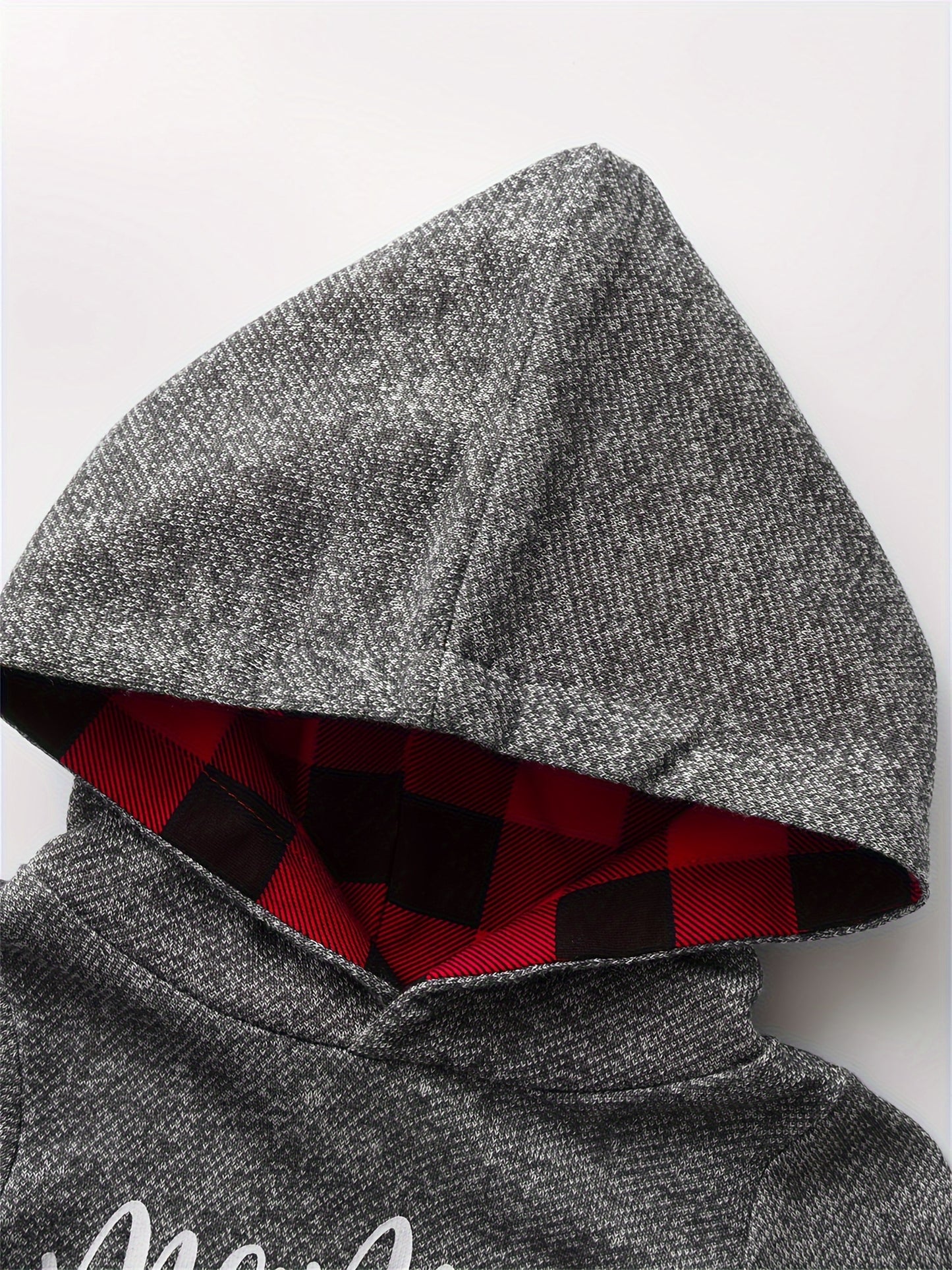 Kukitty Baby Boy Clothes 'Mama'S Boy' Letter Printed Hoodie Sweatshirt Tops And Plaid Pants, 2pcs Fall Winter Outfit Set, for Outdoor