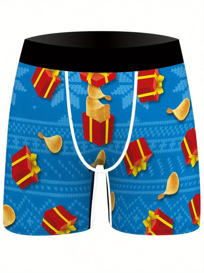 10pcs Men's Graffiti and Game Controller Boxer Briefs- Breathable Quick-Dry Polyester, Medium Elasticity, Random Camouflage Print for Home, Swimming, and Casual Wear, Playful Pattern Boxer Briefs| Comfortable and Well-fitted Boxer Shorts