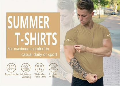 Men's Performance T-Shirt - Round Neck Short Sleeve Travel Style 055269