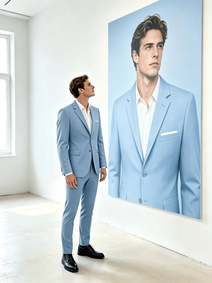 Men's Suits for Men, Trajes Para Hombres Elegantes - Solid Color Serge Blazer Pants Set, Slim Fit Modern Men's 2pcs Suit for Business, Formal & Graduation Events