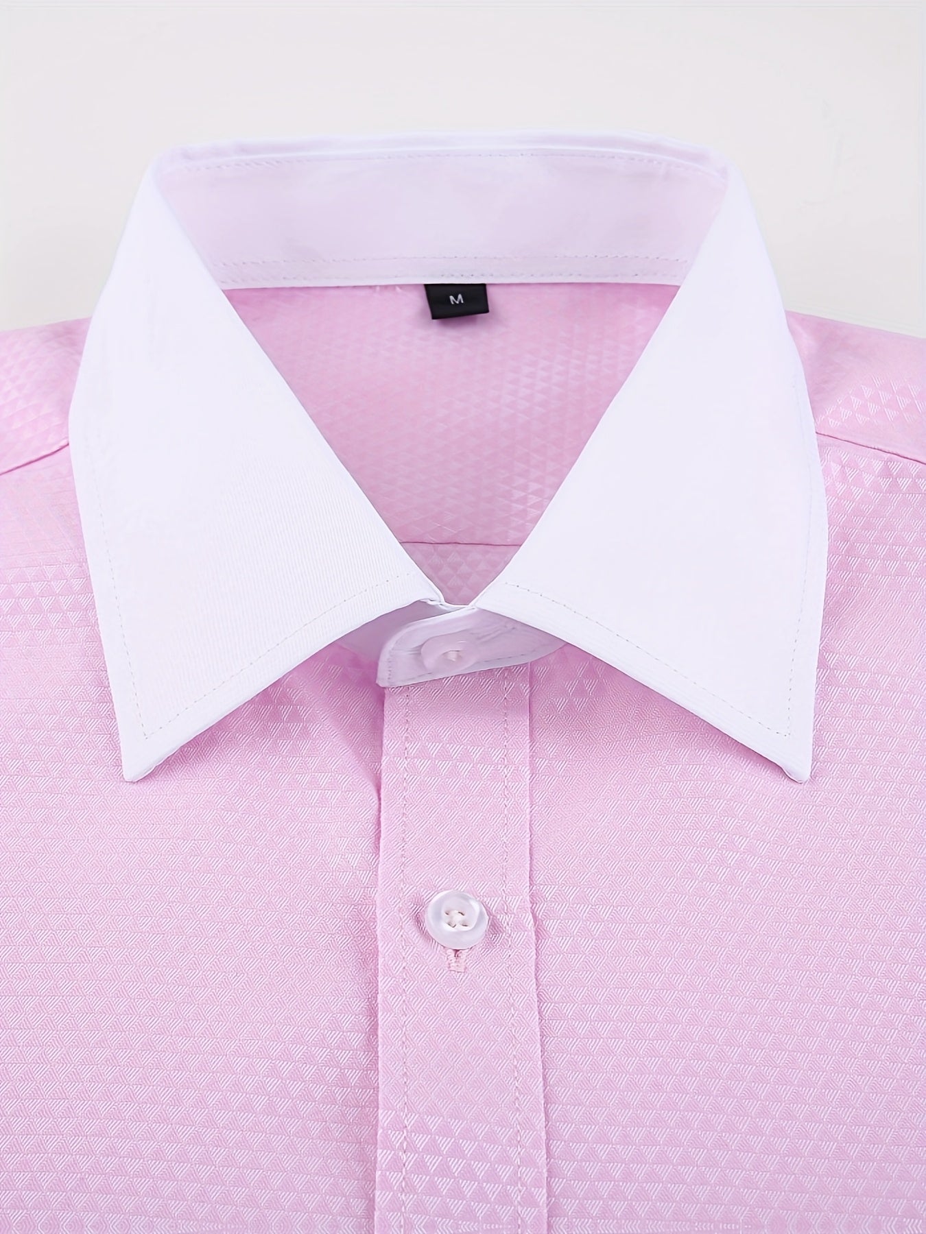 2026 French Cuff Dress Shirt 1pc For Men With FREE Random Cufflinks Set - Luxury Formal Wedding Shirt, Business Office Elegant Attire