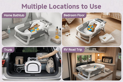 Baby Bathtub - Portable Foldable Travel Soft