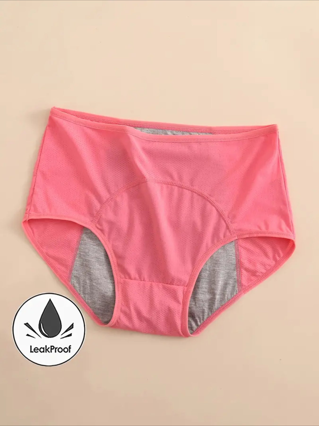6pcs Plus Size Women'S Leakproof Period Panties - High Waist, Tummy Control, Stretchy Nylon Blend, Solid Color