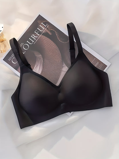 3pcs Women'S Wireless Push-Up Bra - No Underwire, Soft Lift Design with Adjustable Straps & Non-Removable Padding, Nude Tones for Daily & Special Events, Elegant Everyday & Formal Bras for Small Busts, Comfortable Fit