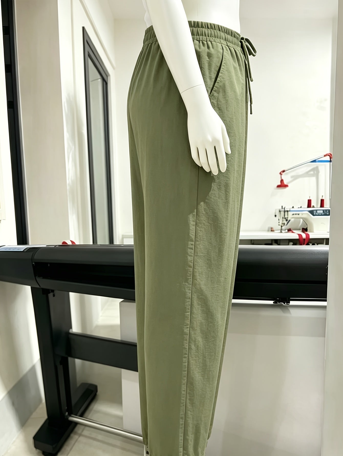 3-Pack Women'S 9/10 Length Casual Trousers, Loose Fit, Solid Color Drawstring Elastic Waist, Comfortable And Versatile for Office, Weekend Strolls, Gatherings, And Beach Vacations