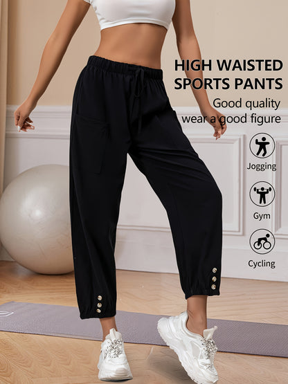 1pc Loose Fitting High Waisted Buttoned Loose Pants with Wide Legs for Both Men And Women, with Pockets for Easy Outings. Casual Pants with Elastic Waistband