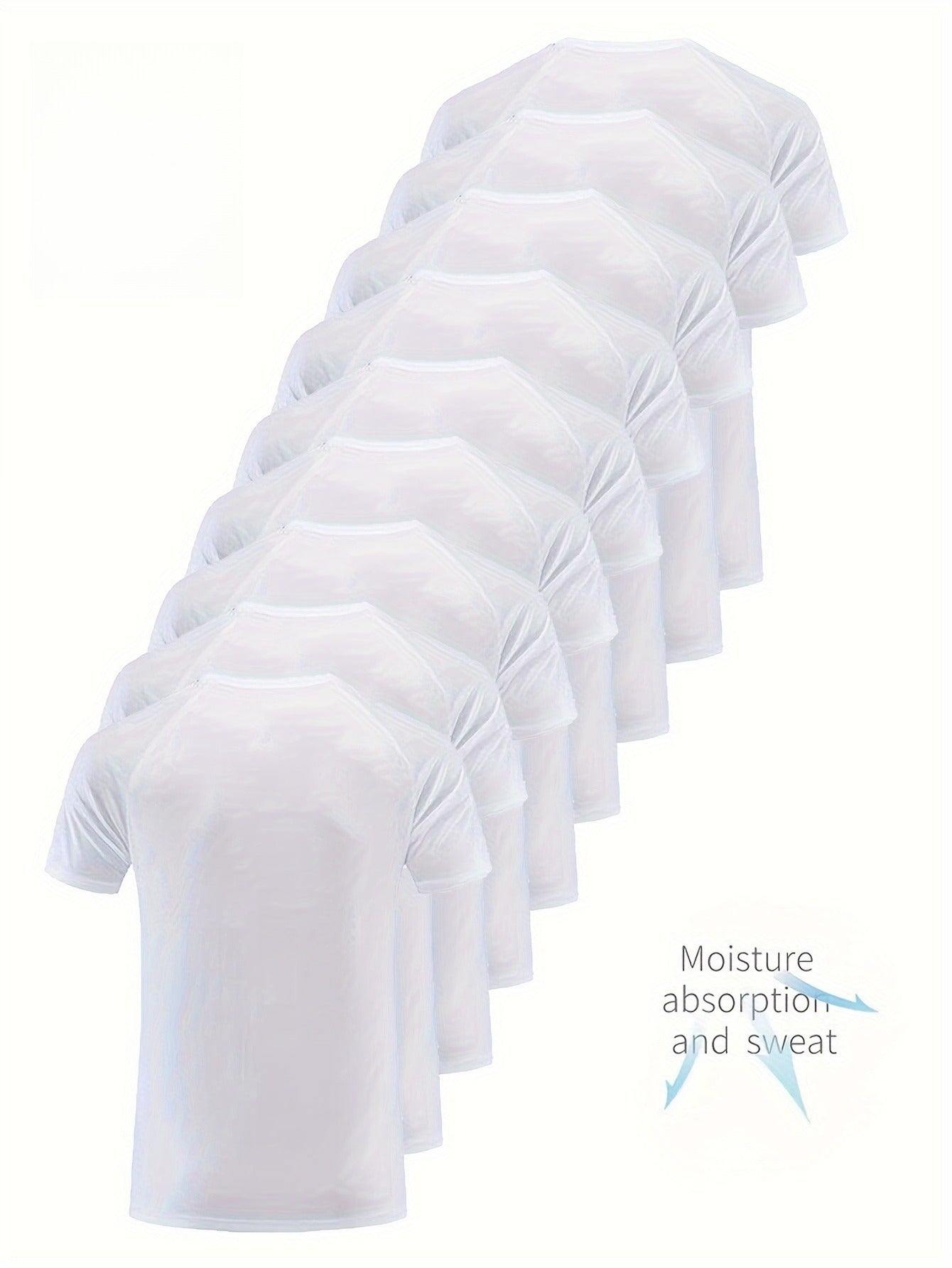 Men's White 9pcs Polyester Short-Sleeve T-Shirt - product view 23