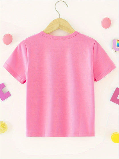 Girls's Graphic Print T-Shirt - Short Sleeve 923365