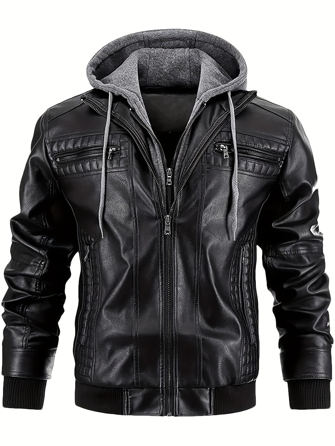 Men'S Stylish Jacket Featuring a Hood with Drawstrings, Several Zippered Pockets, Comfortable Ribbed Cuffs, Wind-Resistant for Outdoor Use, Perfect for Casual Streetwear, Suitable for Everyday Outings, And Makes an Excellent Gift