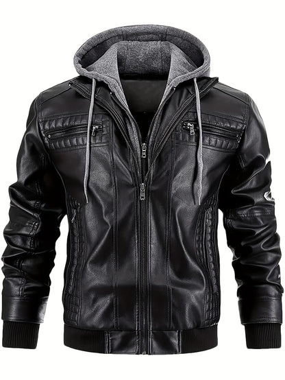 Men'S Stylish Jacket Featuring a Hood with Drawstrings, Several Zippered Pockets, Comfortable Ribbed Cuffs, Wind-Resistant for Outdoor Use, Perfect for Casual Streetwear, Suitable for Everyday Outings, And Makes an Excellent Gift