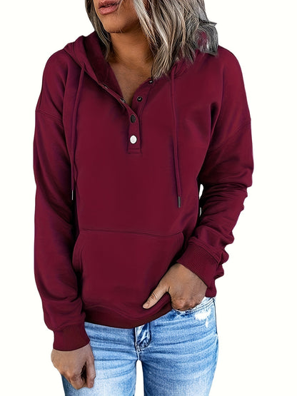 Hoodie for Women Sweatshirt Button Tops Casual Long Sleeve Oversize Pullover