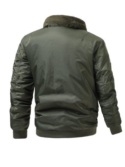 Men's Cozy Faux Fur Zip-Up Jacket