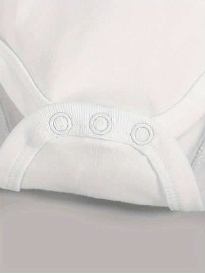 3pcs 100% Baby Onesies with Moon And Star Pattern Print And Playful Letter Print for And Napping. Soft And Casual Round Neck Baby Onesies, for Outdoor
