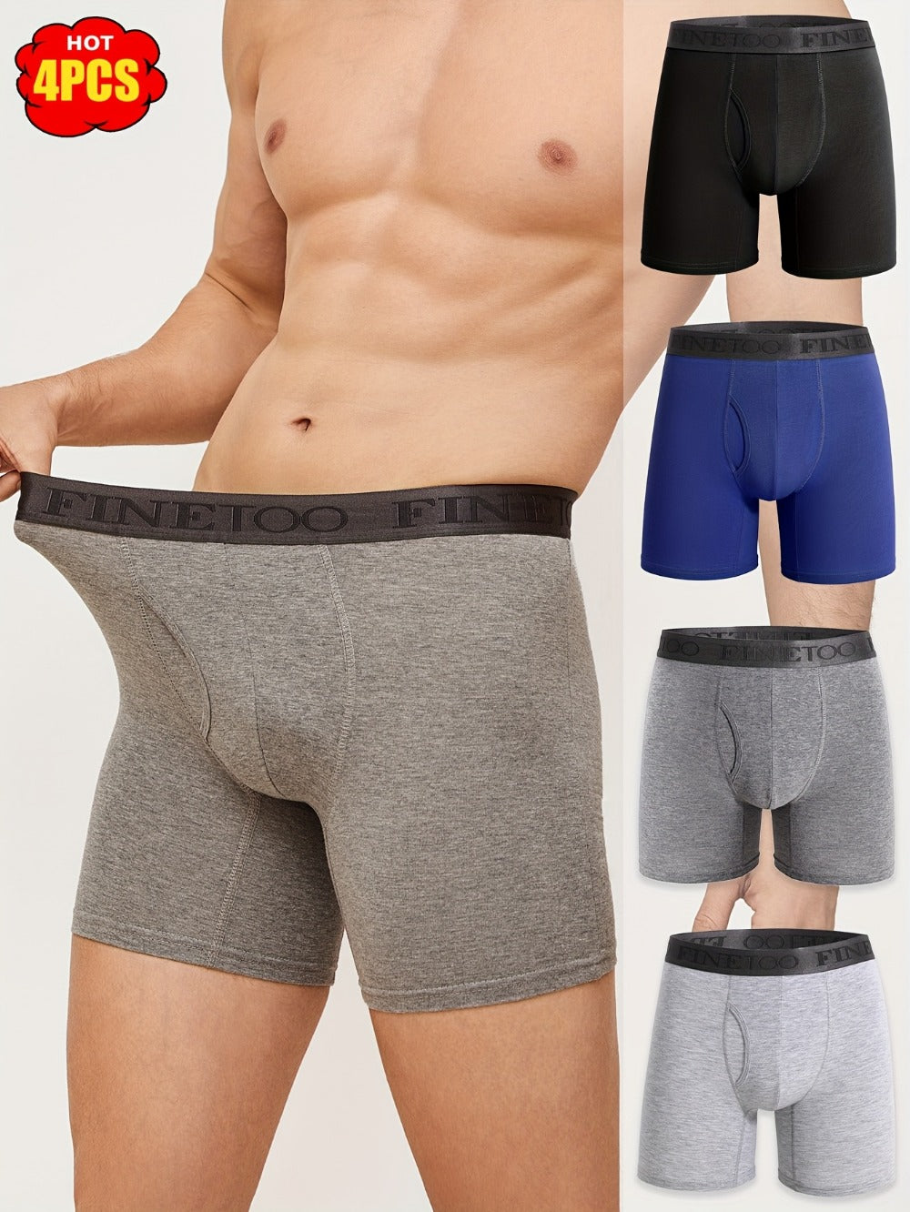 Men's Boxer Briefs - Breathable 4 Pack Everyday