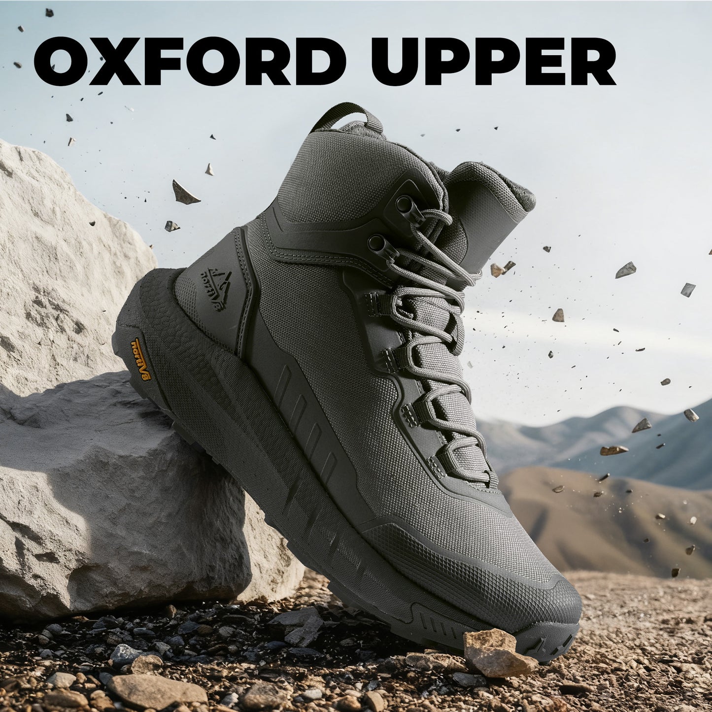 Men's Tactical Hiking Boot Lightweight Cushion Sole Boots for Work All Day Side Zipper Motorcycle Combat Boot 8 Inches