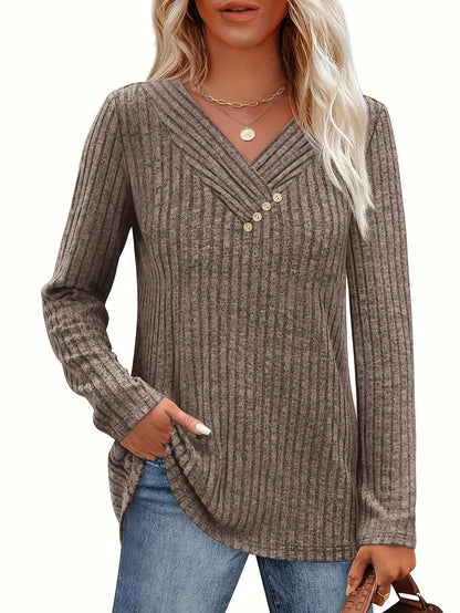Two-piece Women'S Fashion Top, Casual Long-sleeved Pullover, V-neck Button, Thin Autumn And Winter Sweater, Cropped Sweaters for Women, Colourfull Loose Sweater for Women, Long Sweaters for Women, Everyday Outfit, Layering Piece, Vneck Design