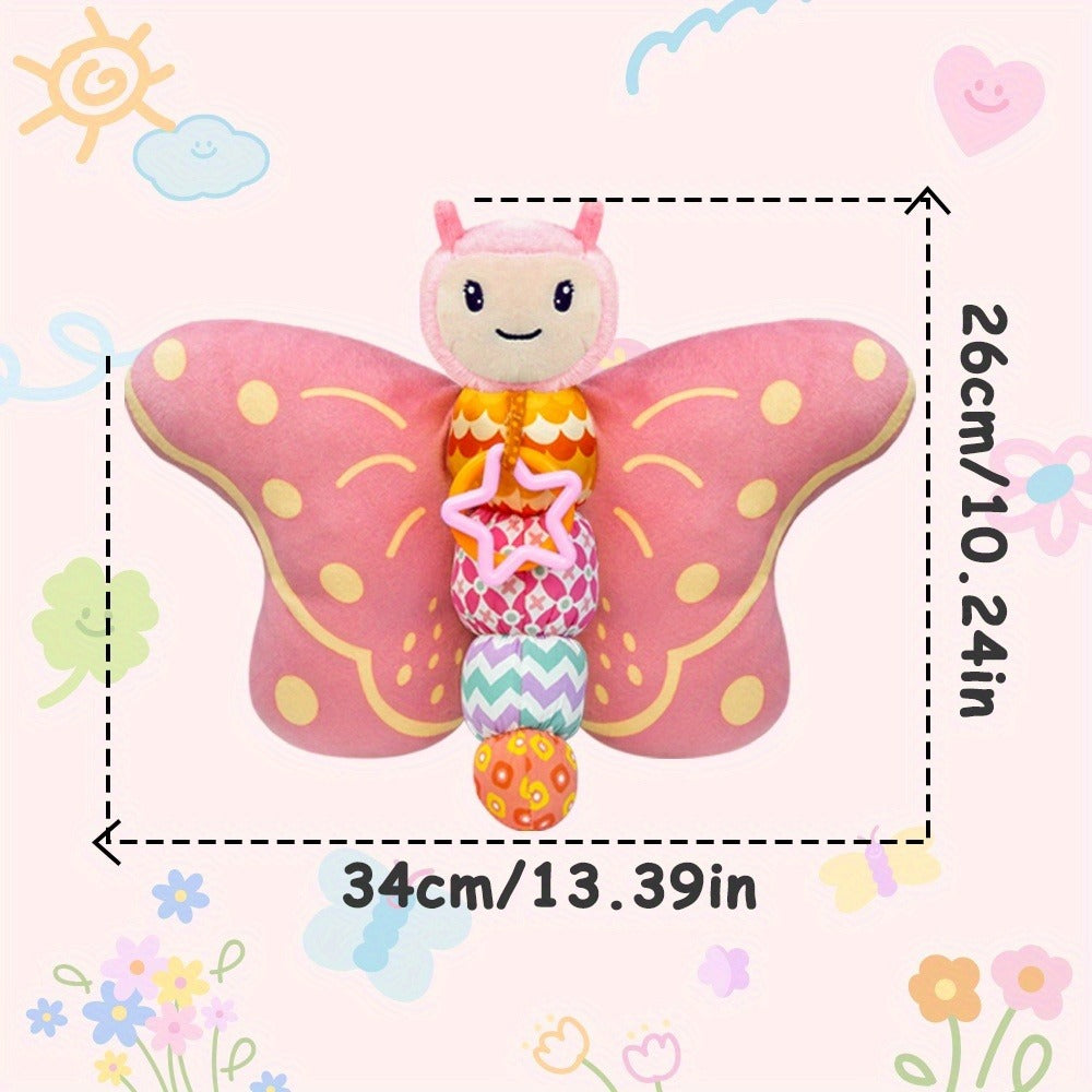 Butterfly Baby Sensory Toy with Rattle – Crinkle Plush Soother