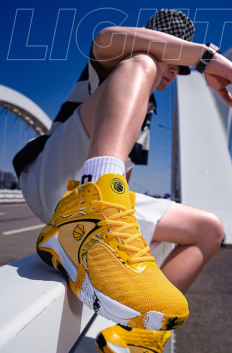Sneakers, Men's High-top Basketball Shoes, Lightweight And Breathable Sports Shoes, with Breathable Mesh Upper And Laced Closure, Suitable for Professional And Casual Games, Basketball Training, Running And Walking, And for Outdoor Wear Throughout