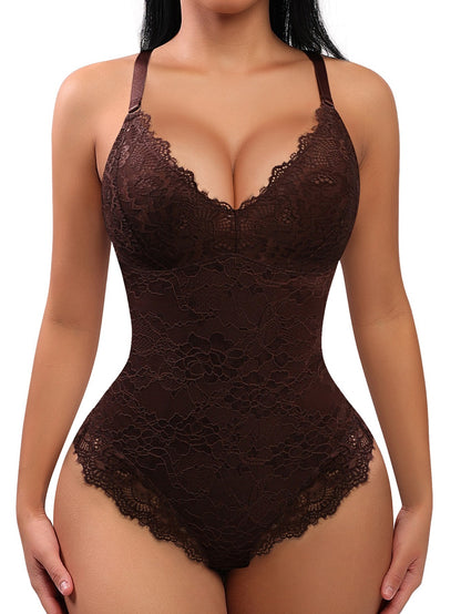 Bodysuit for Women Tummy Control Shapewear V-Neck Sleeveless Tops Backless Camisole Jumpsuit