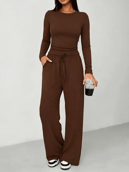 2026 [Elegant Direction]Relaxed And Sophisticated Fashion Casual Outfit, Pants + Fitted Long Sleeves