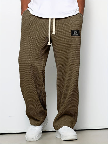 Men'S Fashion Brands Loose Drooping Straight Sweatpants, Wide Leg Casual Exercise Trousers